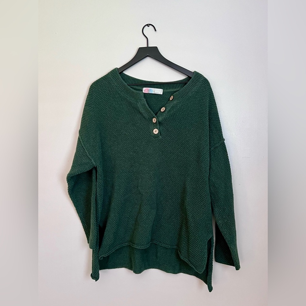 FULL SET Free People Green Hailee Sweater Set